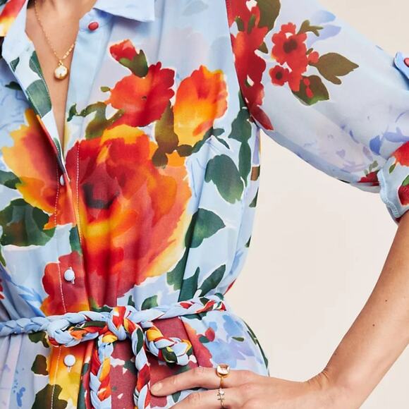 MISA Marsala Floral Shirtdress - Picture 12 of 16